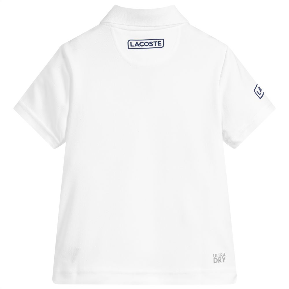 Lacoste-Boys White Polo Shirt (UV50+) | Childrensalon Outlet