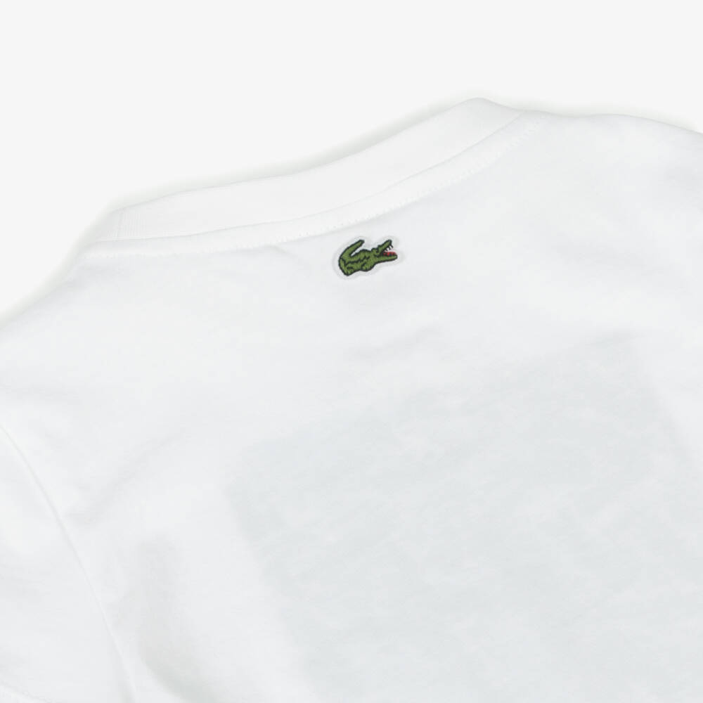 Lacoste-Boys White Soft Cotton Tee | Childrensalon Outlet