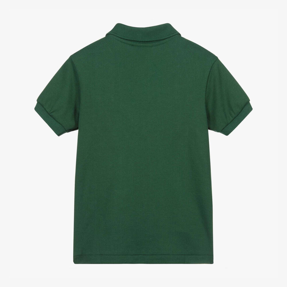 Lacoste-Dark Green Cotton Crocodile Polo Shirt | Childrensalon Outlet