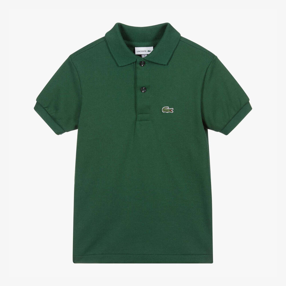 Lacoste-Dark Green Cotton Crocodile Polo Shirt | Childrensalon Outlet