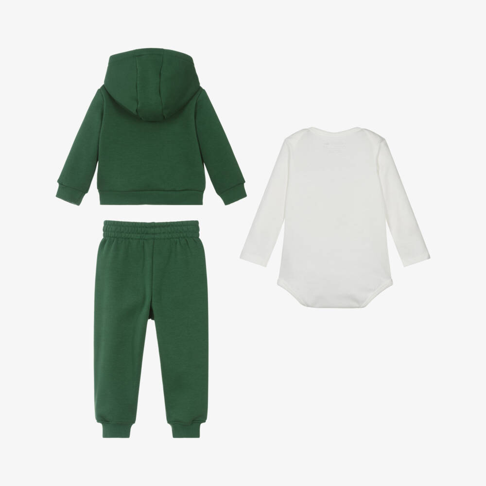 Lacoste-Dark Green Cotton Jersey Baby Tracksuit Set | Childrensalon Outlet
