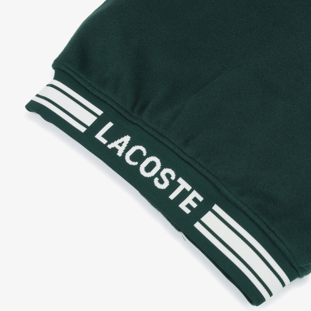 Lacoste-Felted Green Baseball Jacket with Logo Patch | Childrensalon Outlet