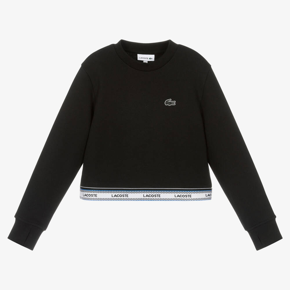 Lacoste - Girls Black Cotton Sweatshirt | Childrensalon