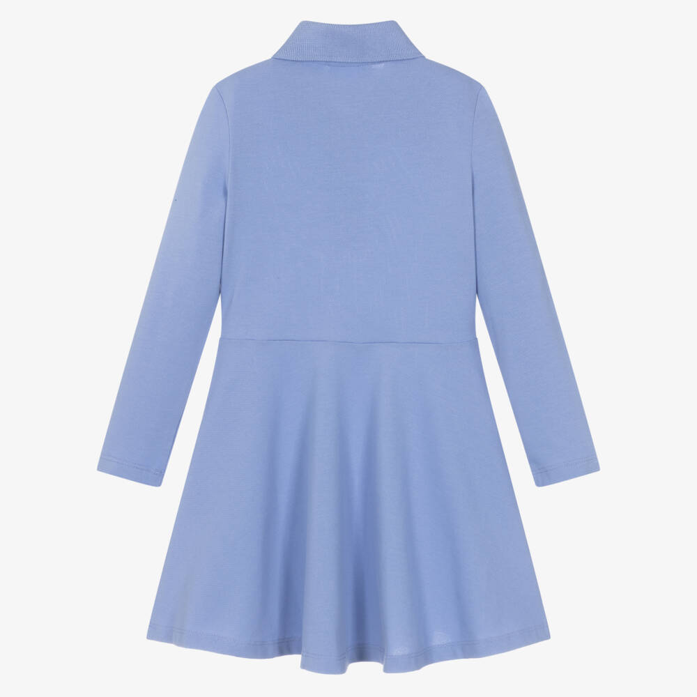 Lacoste-Girls Blue Cotton Piqué Polo Dress | Childrensalon Outlet