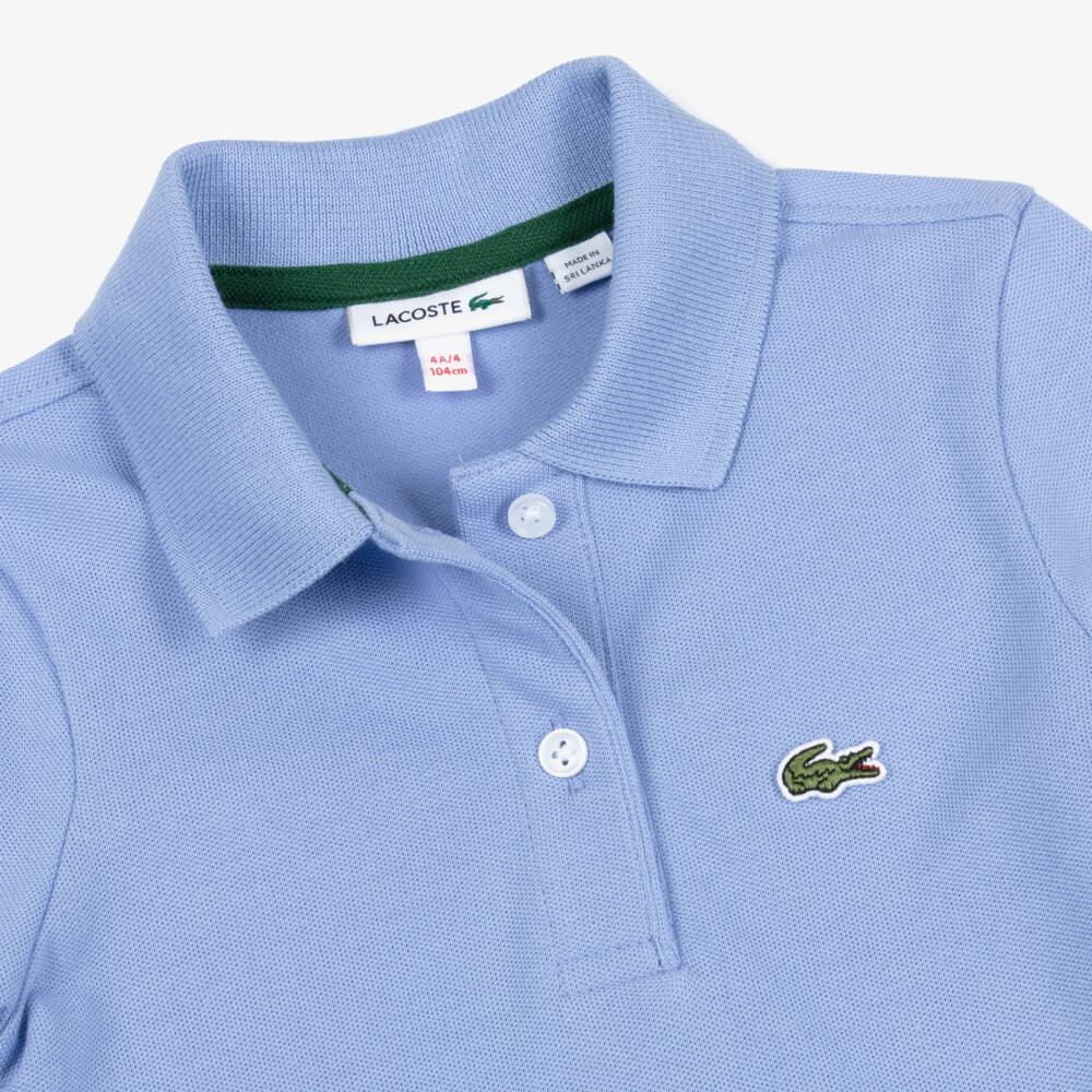 Lacoste-Girls Blue Cotton Piqué Polo Dress | Childrensalon Outlet