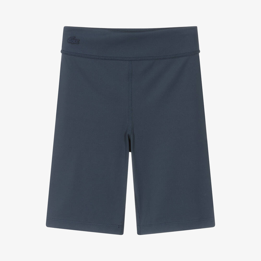 Lacoste - Girls Blue Logo Cycling Shorts | Childrensalon