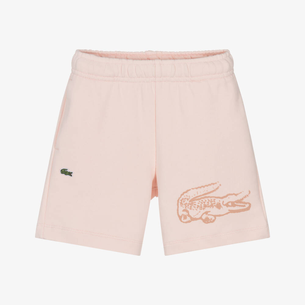 Lacoste-Girls Blush Reptile Cotton Shorts | Childrensalon Outlet