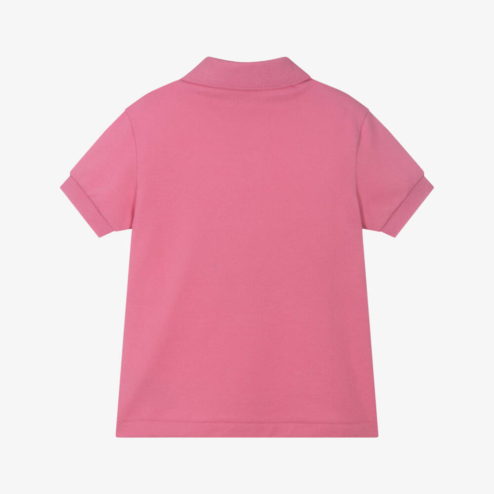 Lacoste-Girls & Boys Pink Cotton Crocodile Polo Shirt | Childrensalon Outlet