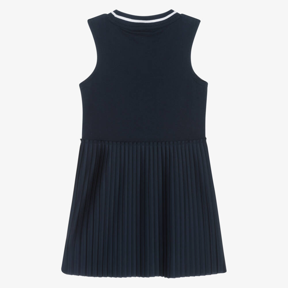 Lacoste-Girls Elegant Navy Pleated Dress | Childrensalon Outlet