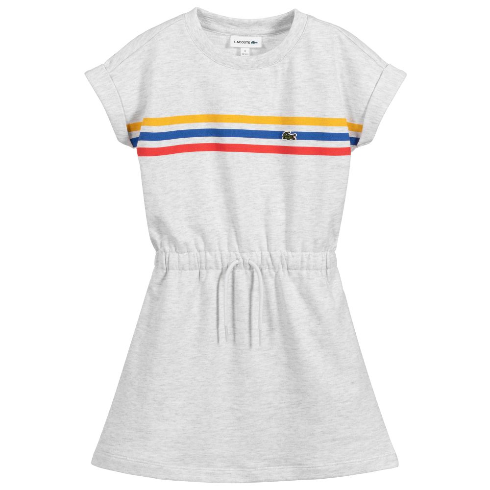 Lacoste Robe grise en coton Fille Childrensalon Outlet