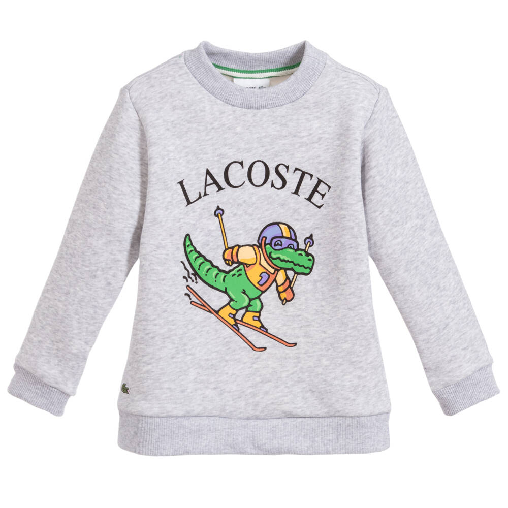 Lacoste-Girls Grey Cotton Sweatshirt | Childrensalon Outlet