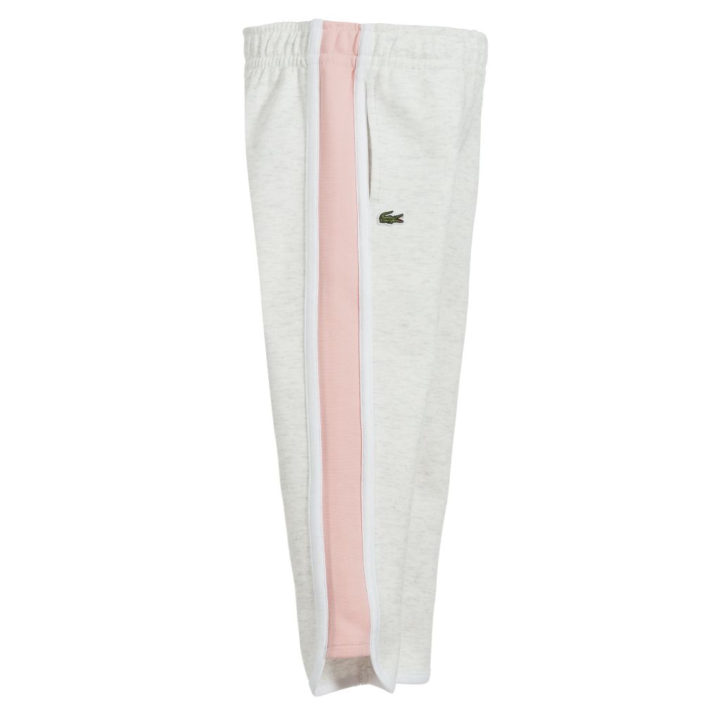 Lacoste-Girls Grey & Pink Joggers | Childrensalon Outlet