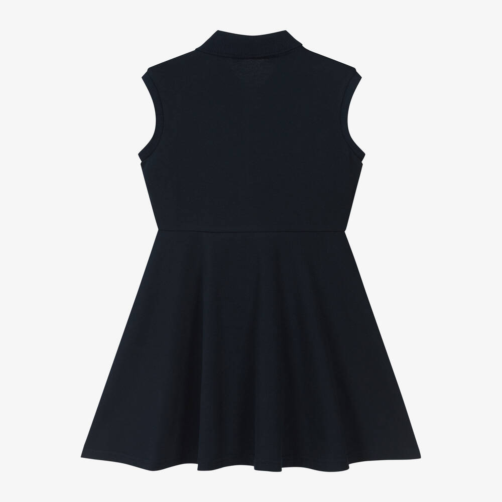 Lacoste Girls Navy Blue Cotton Polo Dress Childrensalon Outlet