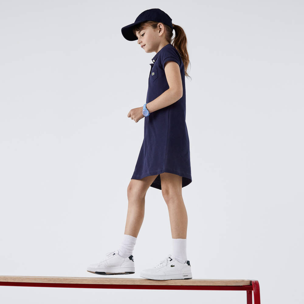 Lacoste-Girls Navy Blue Cotton Polo Dress | Childrensalon Outlet