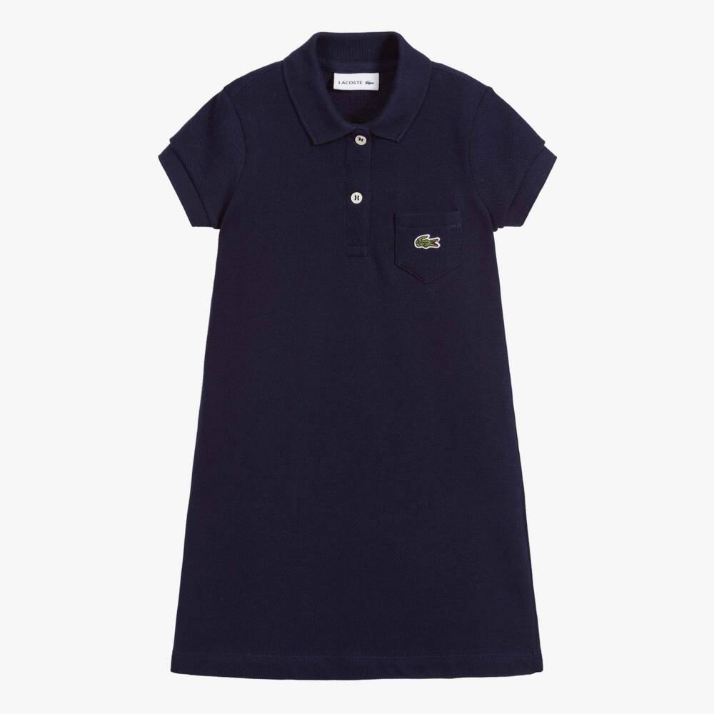 Lacoste-Girls Navy Blue Cotton Polo Dress | Childrensalon Outlet