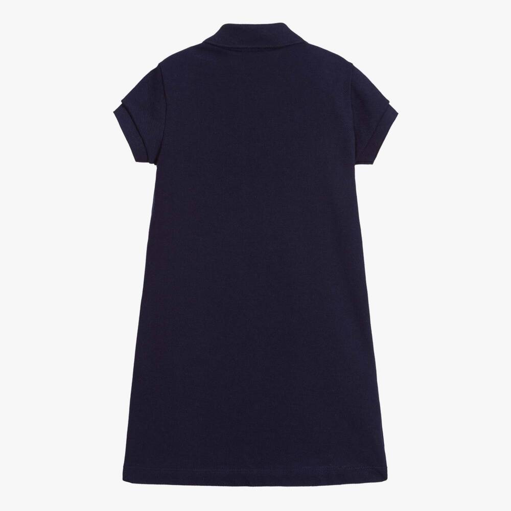Lacoste-Girls Navy Blue Cotton Polo Dress | Childrensalon Outlet