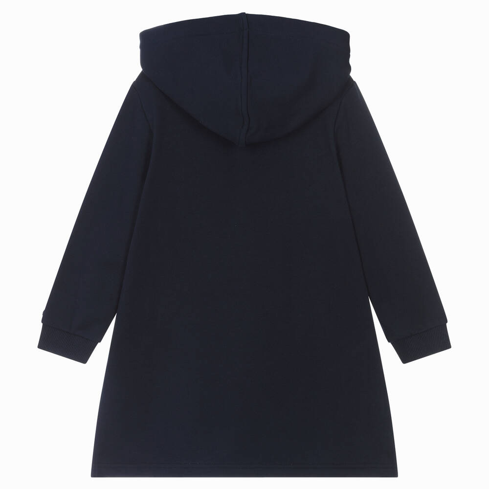 Lacoste Robe sweat bleue en coton fille Childrensalon Outlet