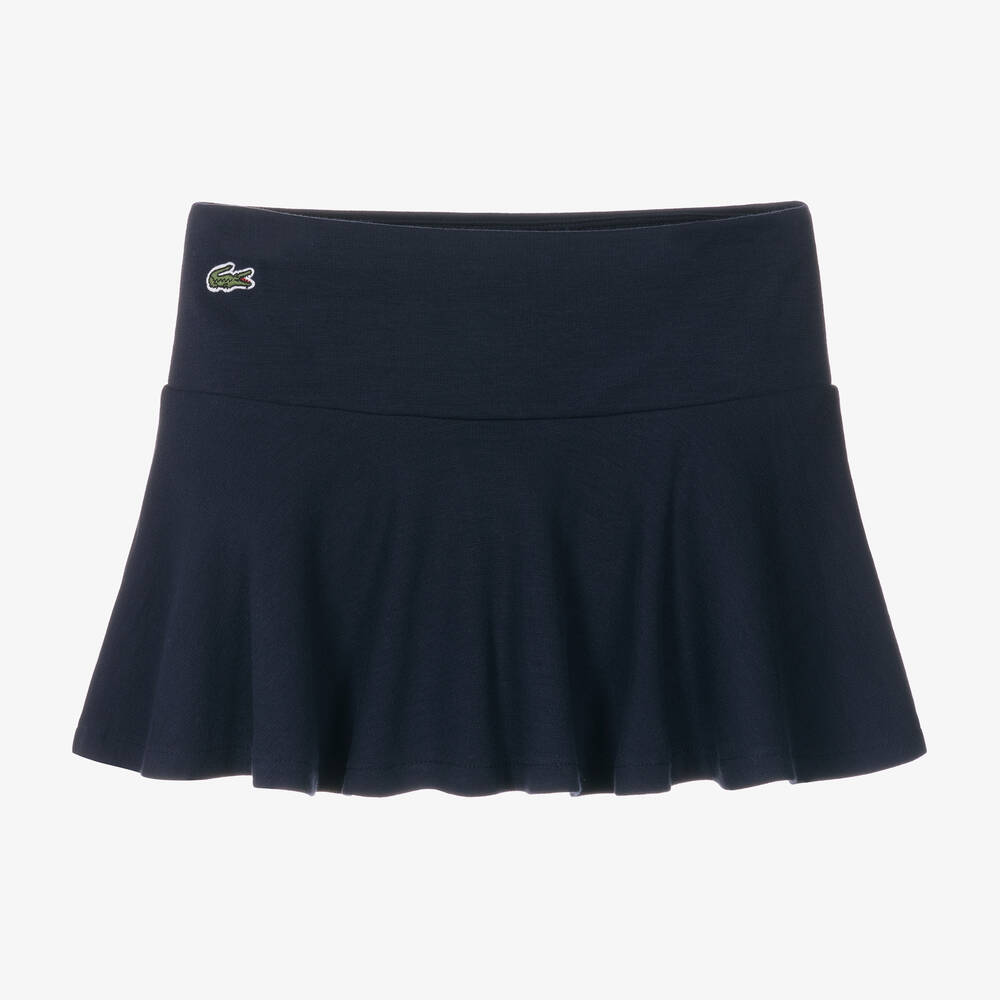 Lacoste - Girls Navy Blue Jersey Skirt | Childrensalon