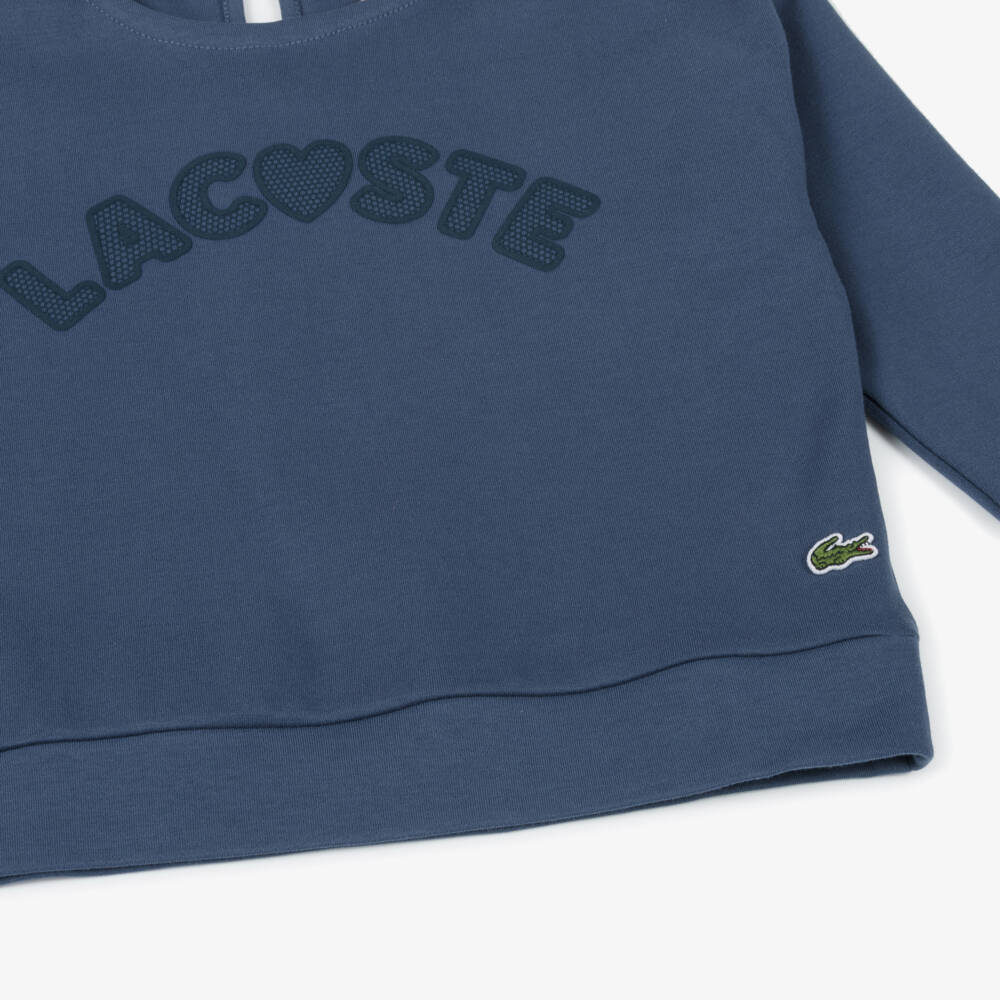 Lacoste-Кремовый хлопковый пуловер с логотипом для девочек | Childrensalon Outlet