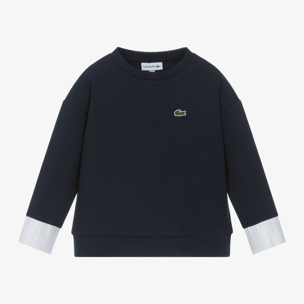 Lacoste-سويتشيرت قطن لون كحلي للبنات | Childrensalon Outlet