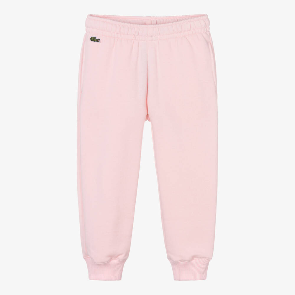 Lacoste - Girls Pink Cotton Joggers | Childrensalon