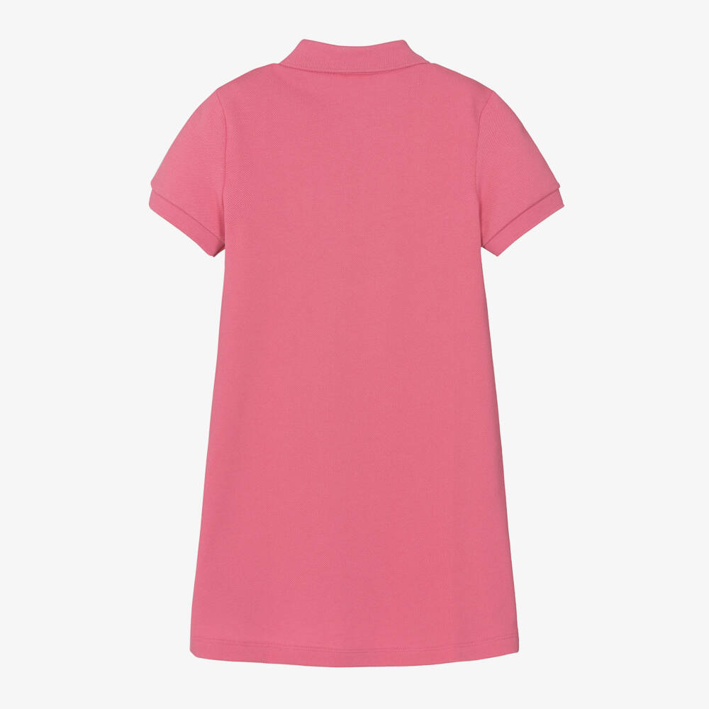 Lacoste-Girls Pink Cotton Polo Dress | Childrensalon Outlet