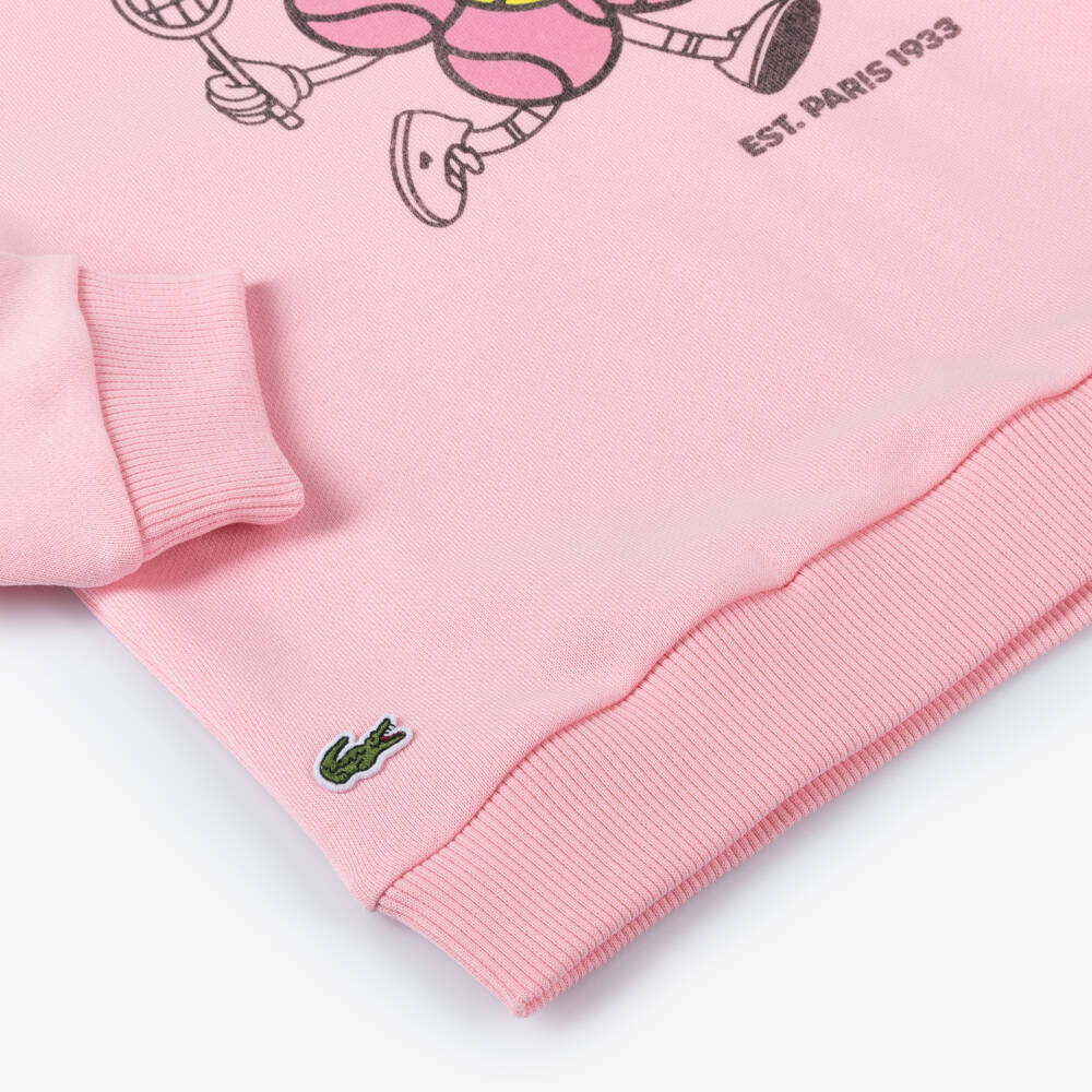 Lacoste-Girls Pink Tennis Flower Sweatshirt | Childrensalon Outlet
