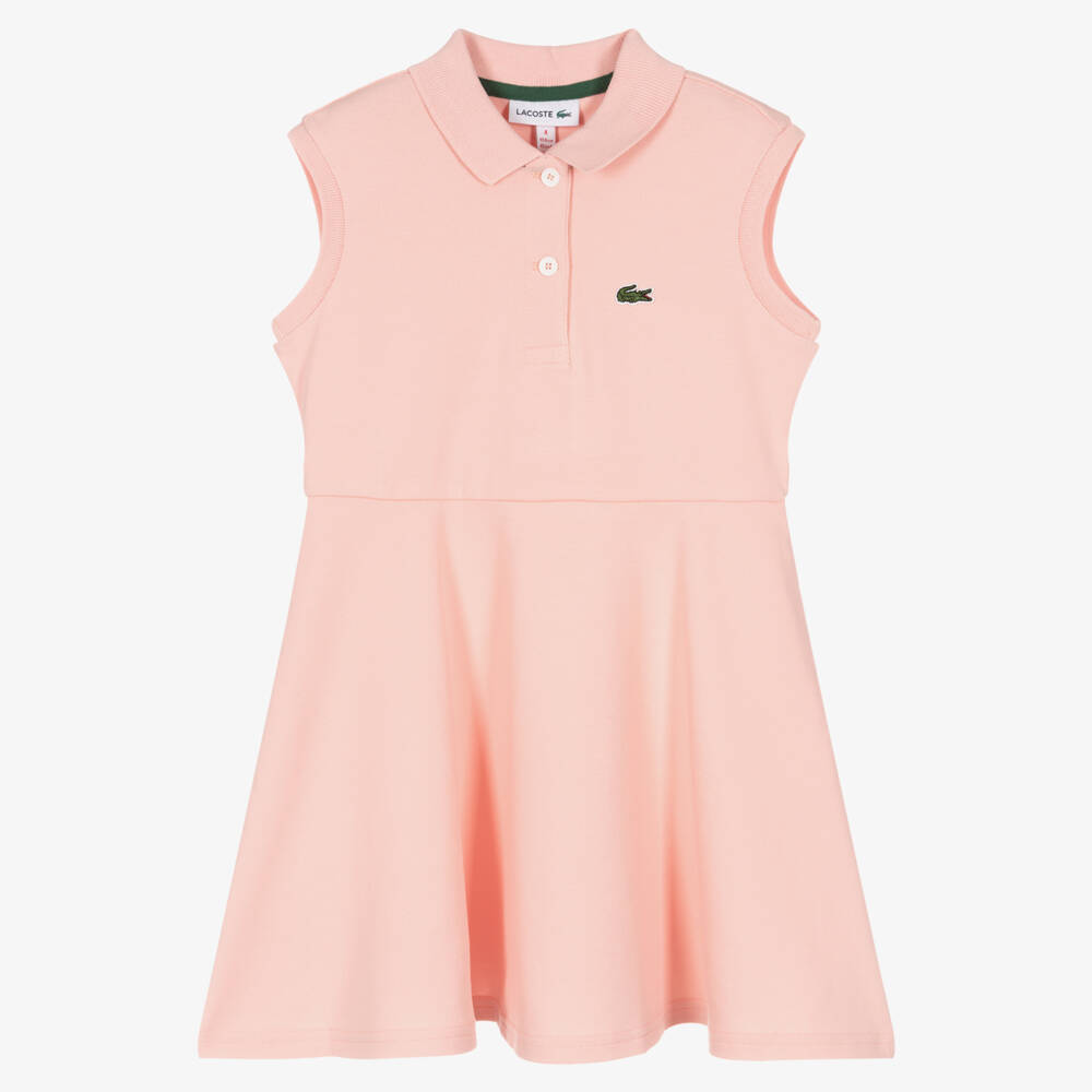 Lacoste-Girls Rose Pink Cotton Polo Dress | Childrensalon Outlet