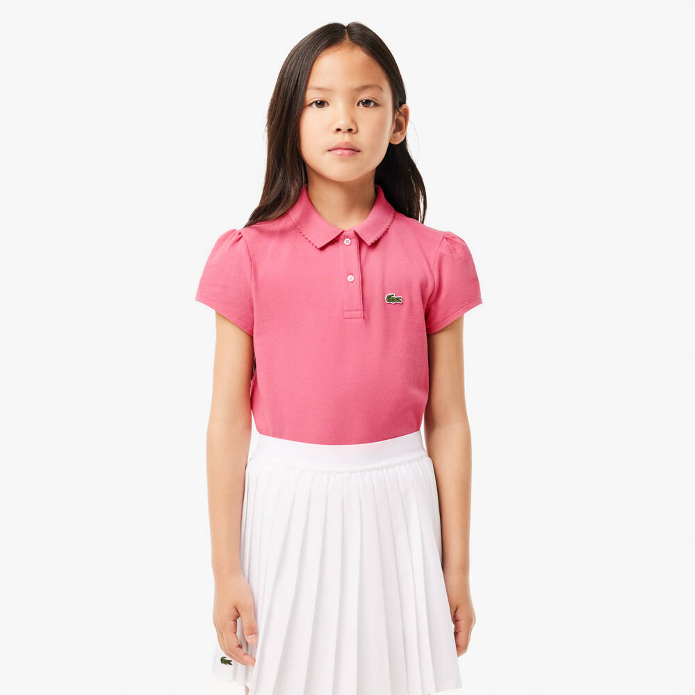 Lacoste-Girls Soft Pink Cotton Blouse | Childrensalon Outlet