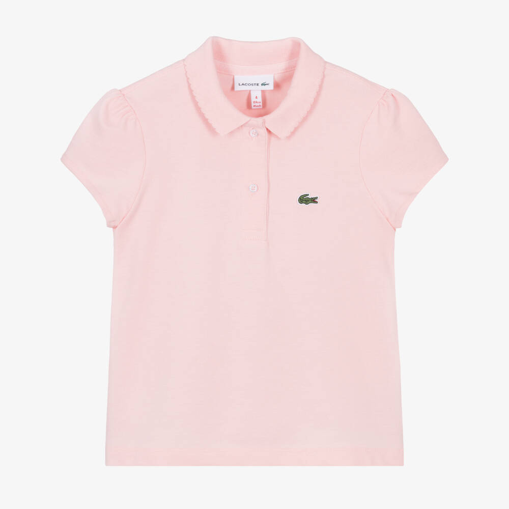 Lacoste-Girls Soft Pink Piqué Shirt | Childrensalon Outlet