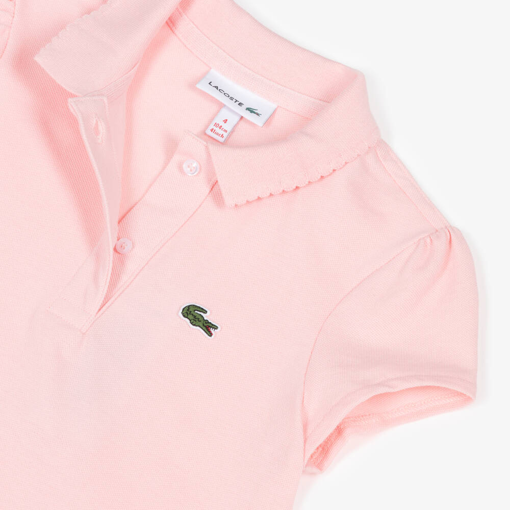 Lacoste-Girls Soft Pink Piqué Shirt | Childrensalon Outlet