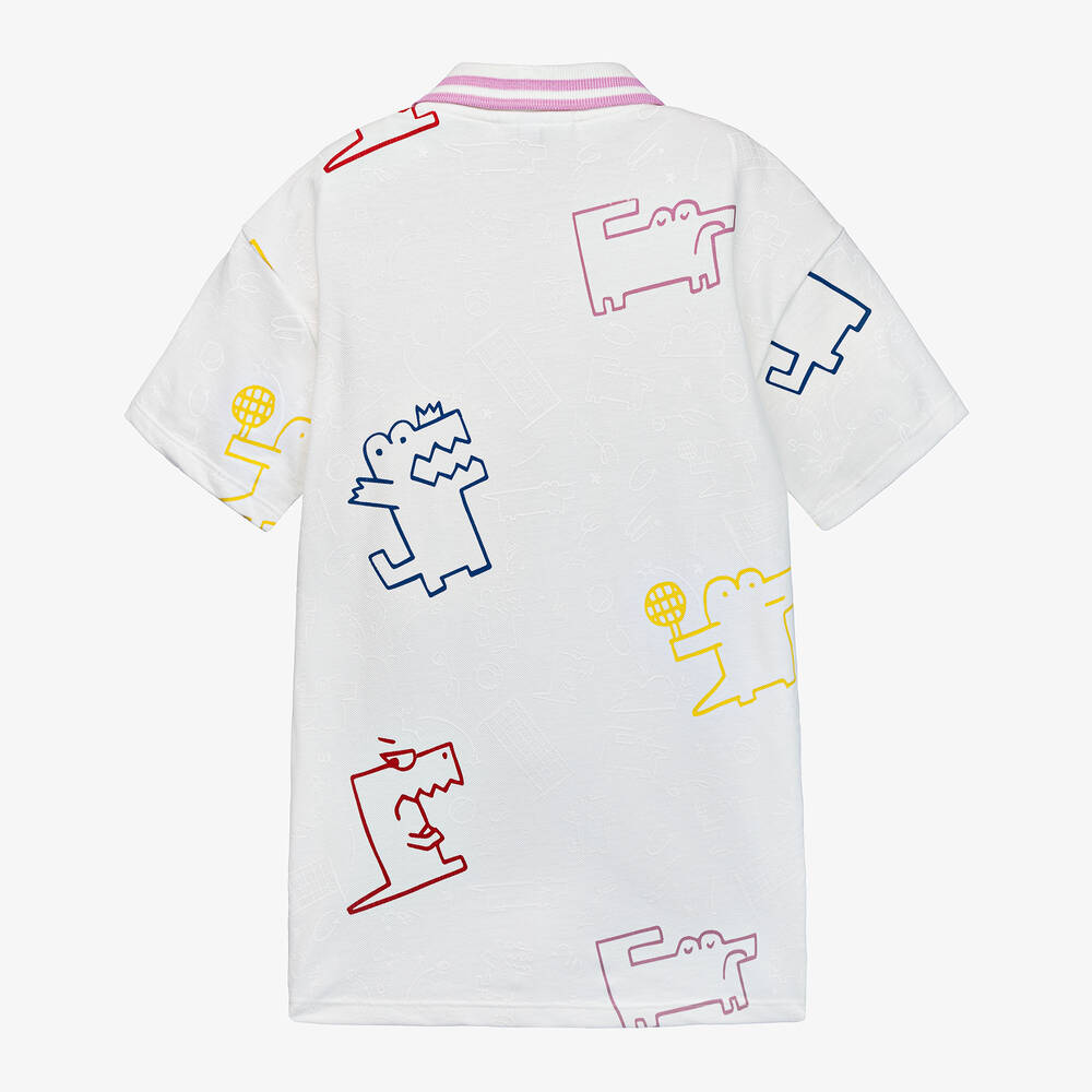Lacoste-Girls White Cotton Tennis Polo Dress | Childrensalon Outlet