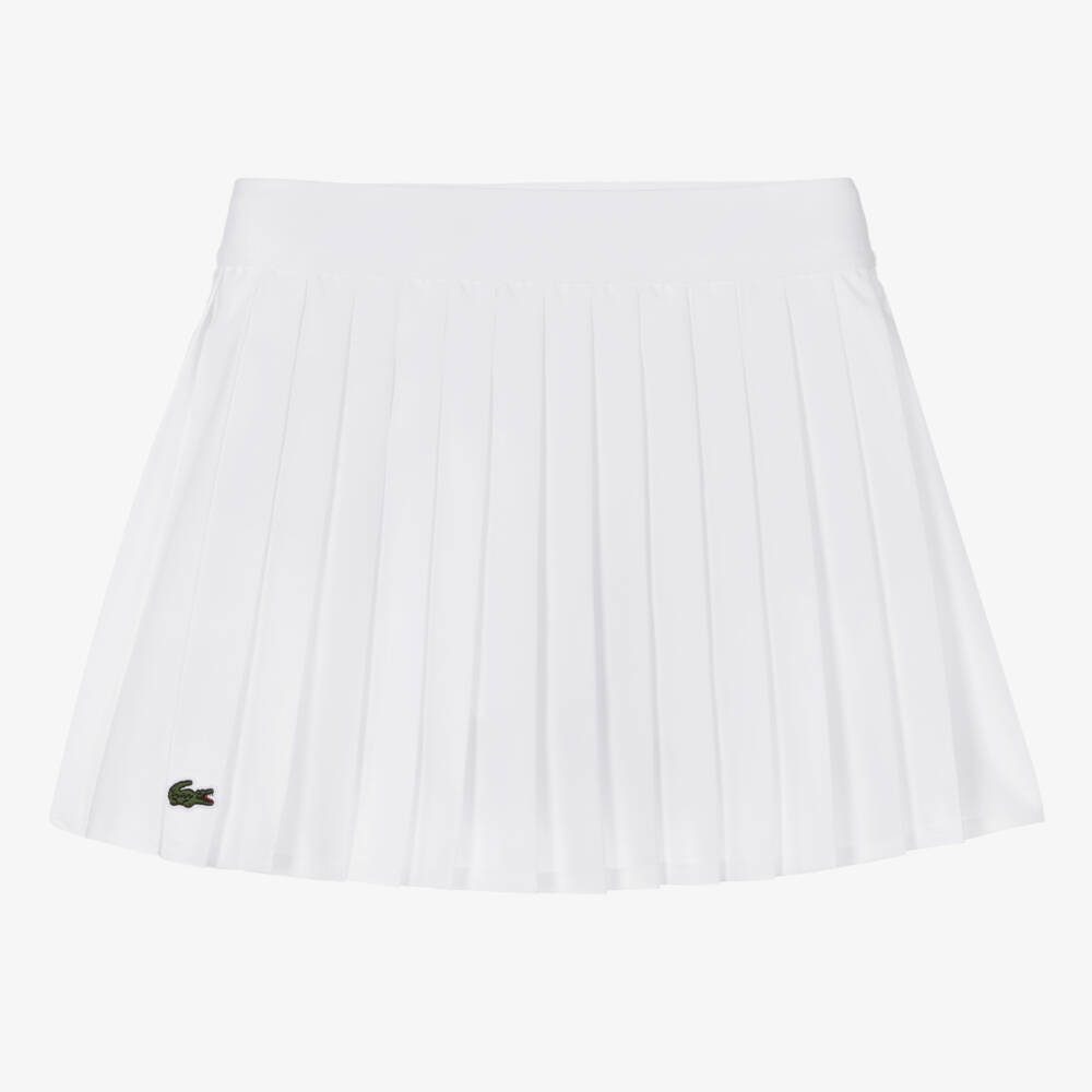 Lacoste-Girls White Pleated Tennis Skirt | Childrensalon Outlet
