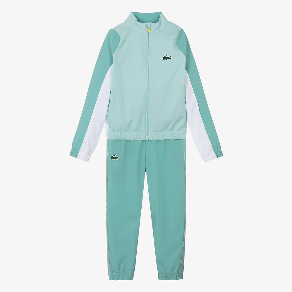 Lacoste - Green & White Colourblock Tracksuit | Childrensalon