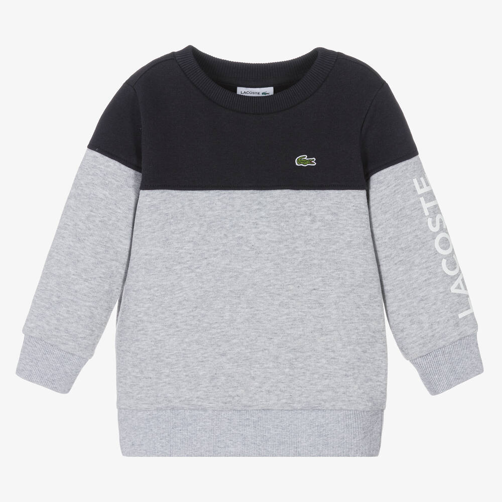 Lacoste - Grey & Blue Logo Sweatshirt | Childrensalon