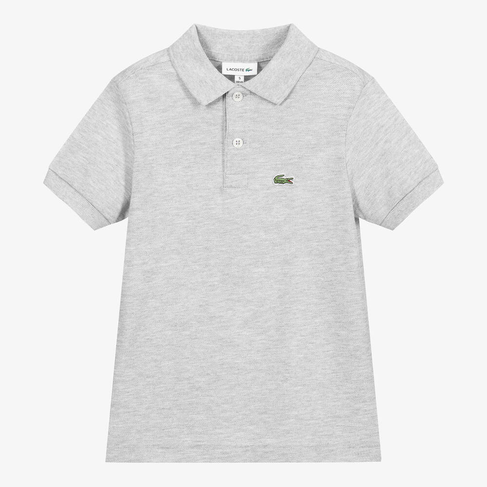 Lacoste - Grey Logo Polo Shirt | Childrensalon