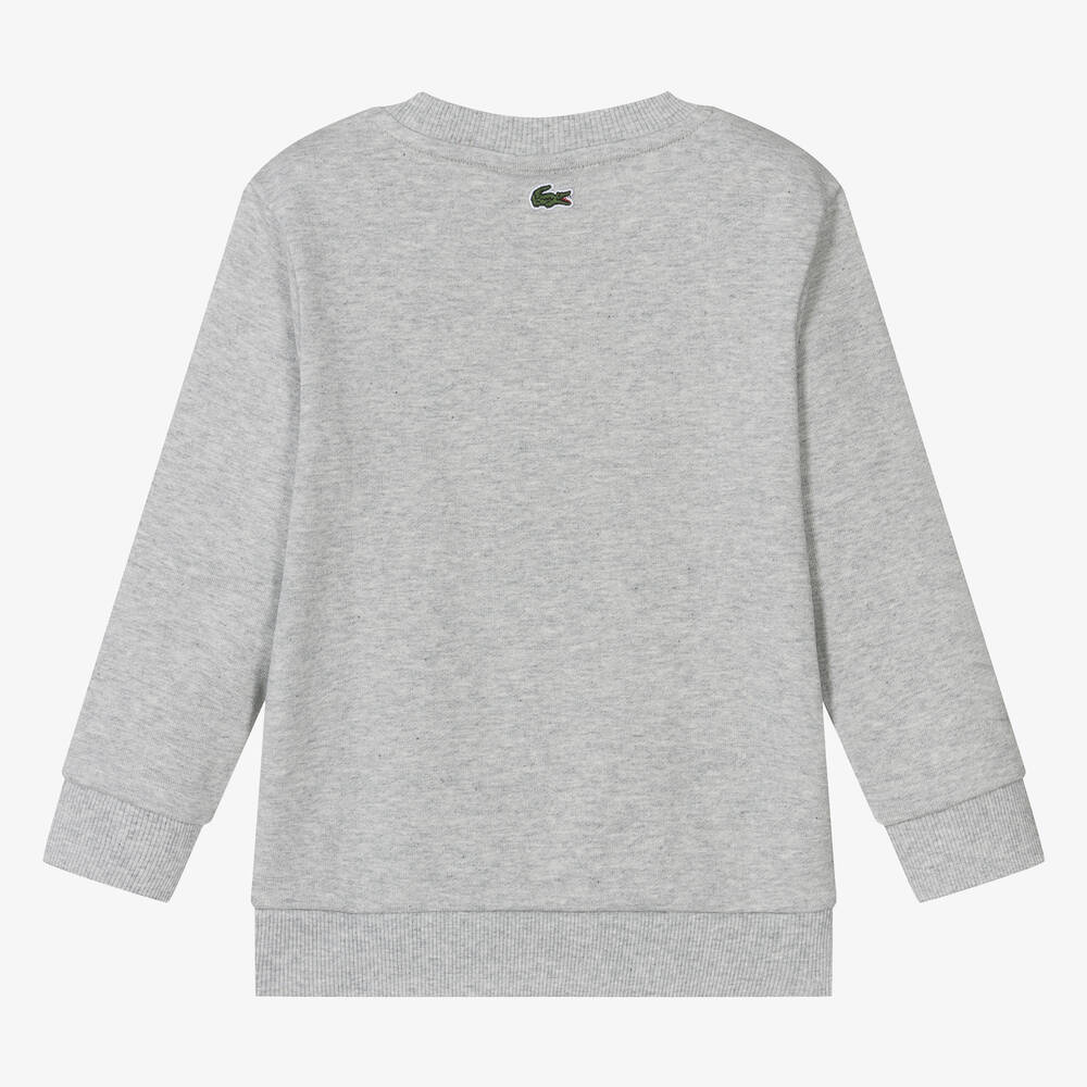 Lacoste Grey Marl Cotton Sweatshirt Childrensalon Outlet