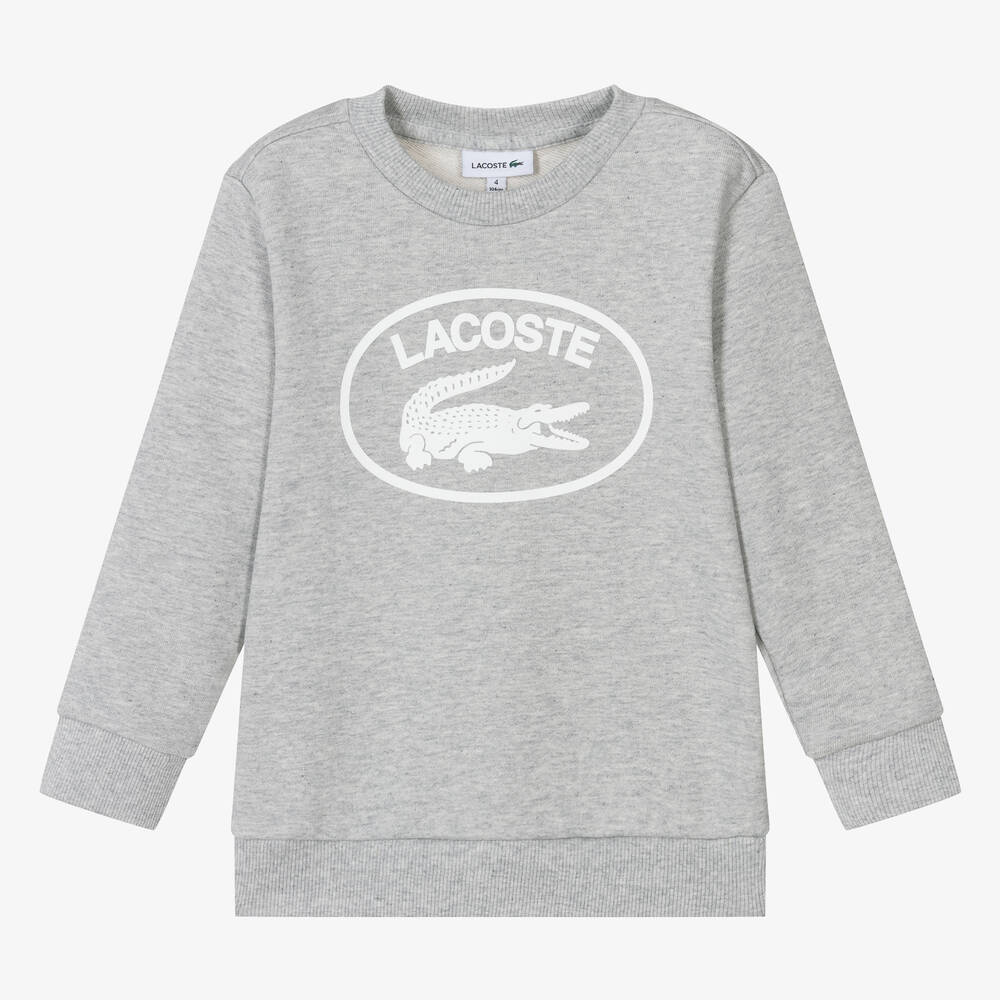 Lacoste crew neck sweatshirt grey new arrivals