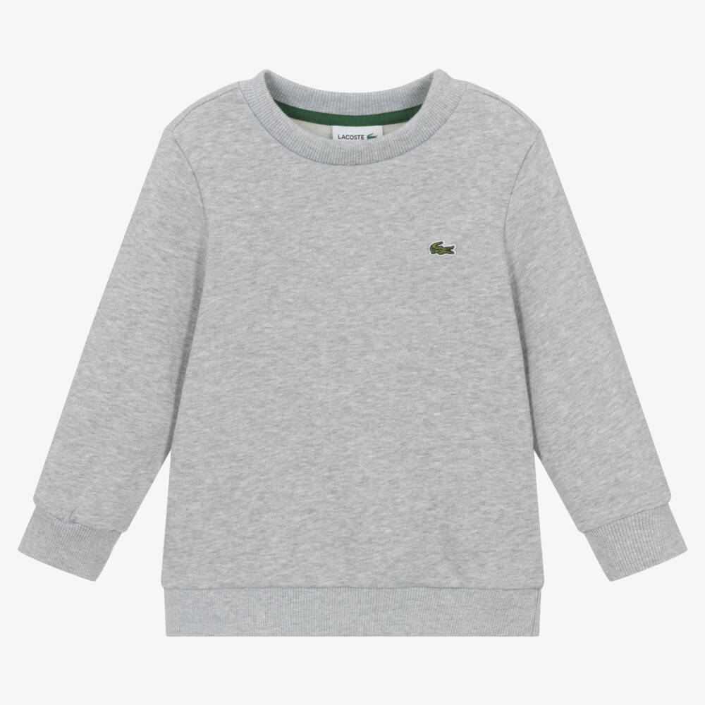Lacoste-Grey Marl Crocodile Sweatshirt | Childrensalon Outlet