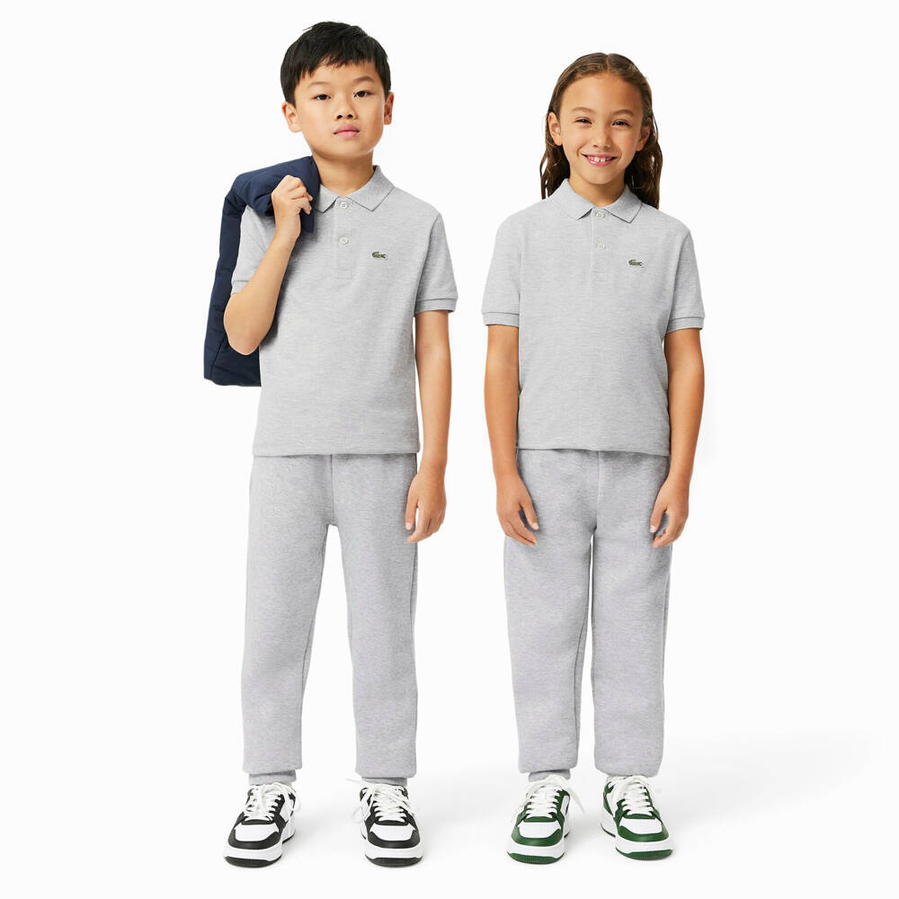 Lacoste-Grey Marl Organic Cotton Joggers | Childrensalon Outlet