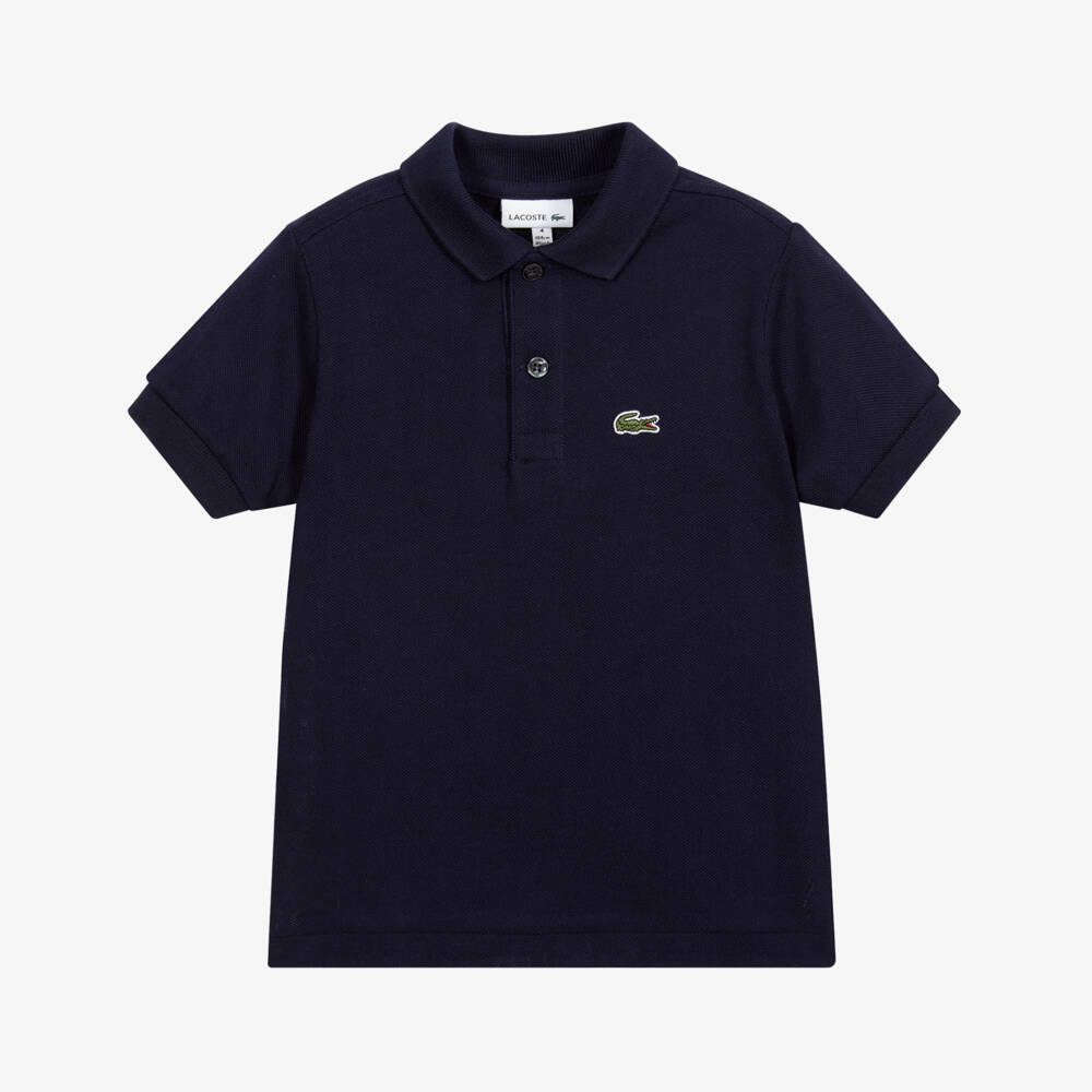 Lacoste-Navy Blue Cotton Crocodile Polo Shirt | Childrensalon Outlet