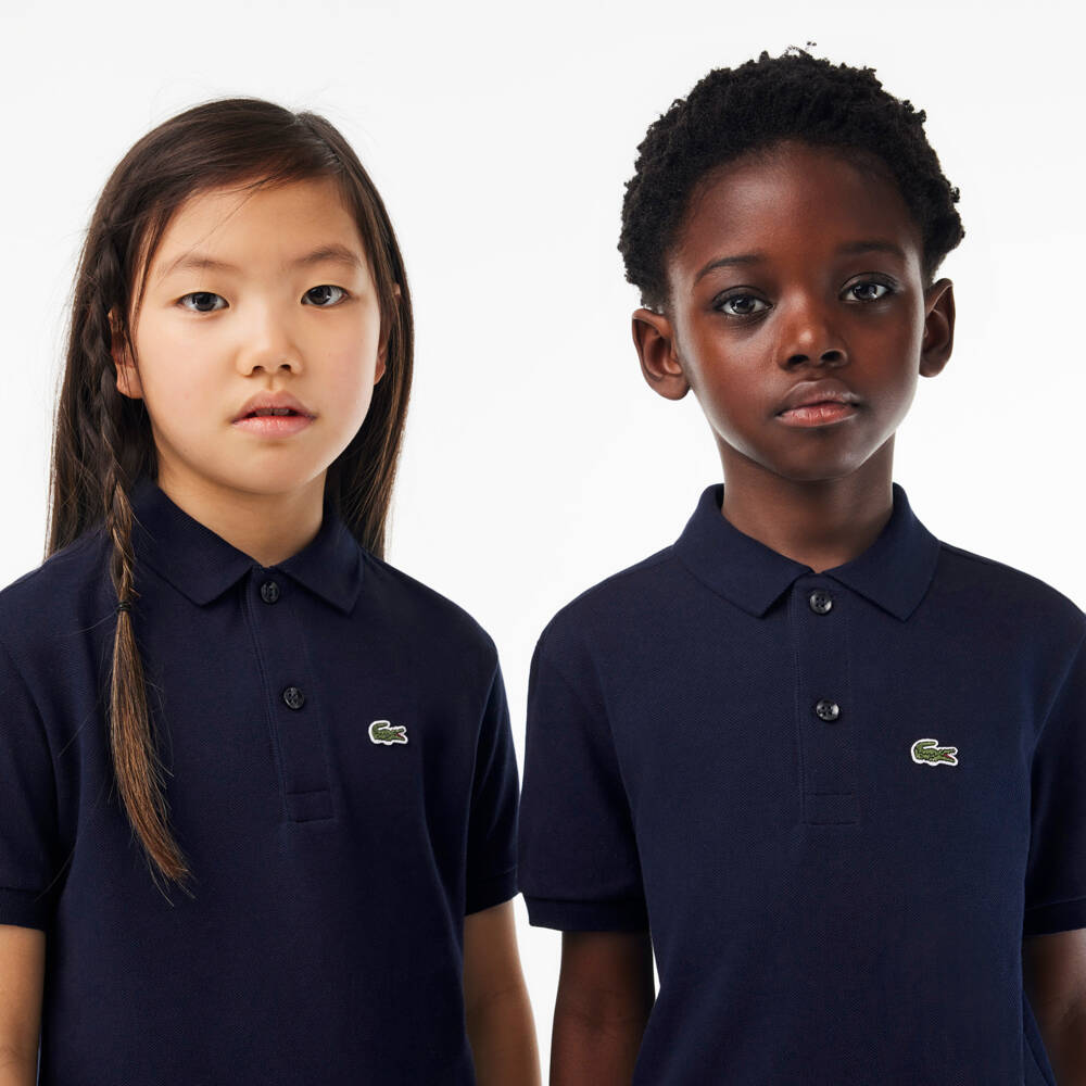 Lacoste-Navy Blue Cotton Crocodile Polo Shirt | Childrensalon Outlet