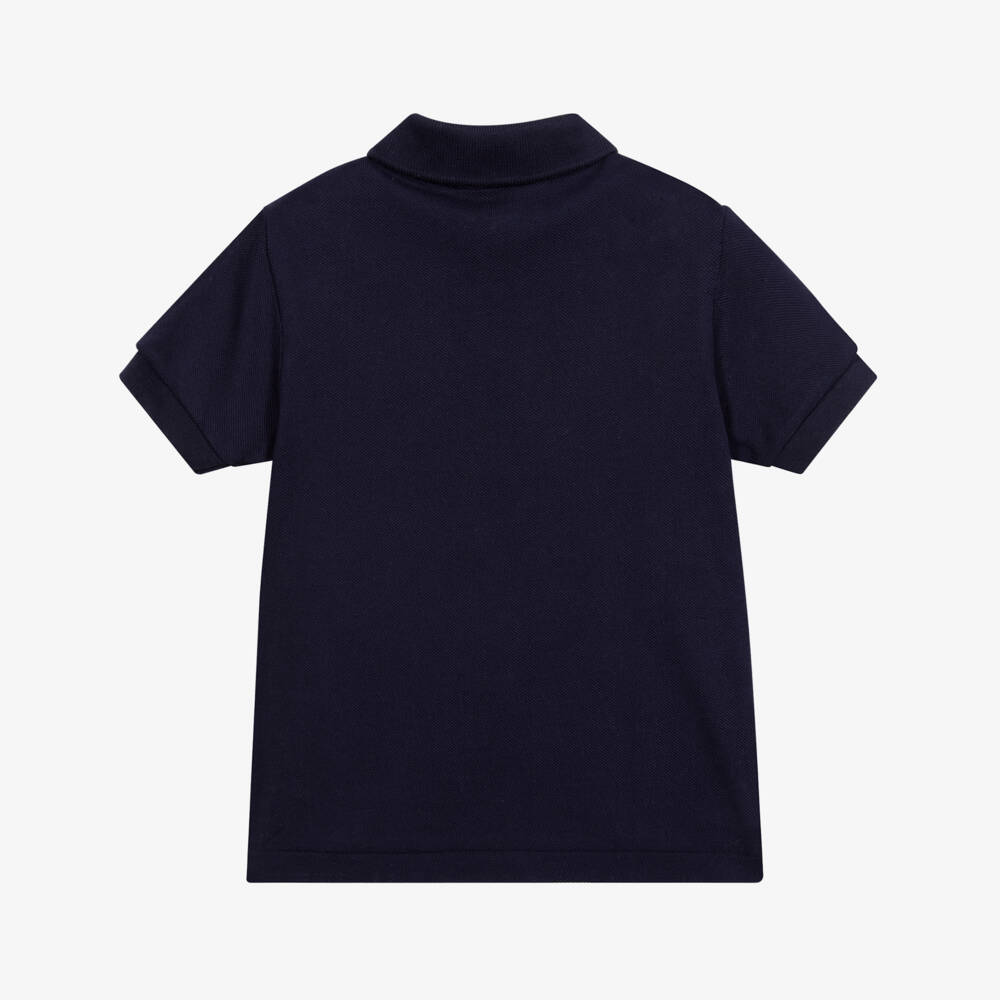 Lacoste-Navy Blue Cotton Crocodile Polo Shirt | Childrensalon Outlet