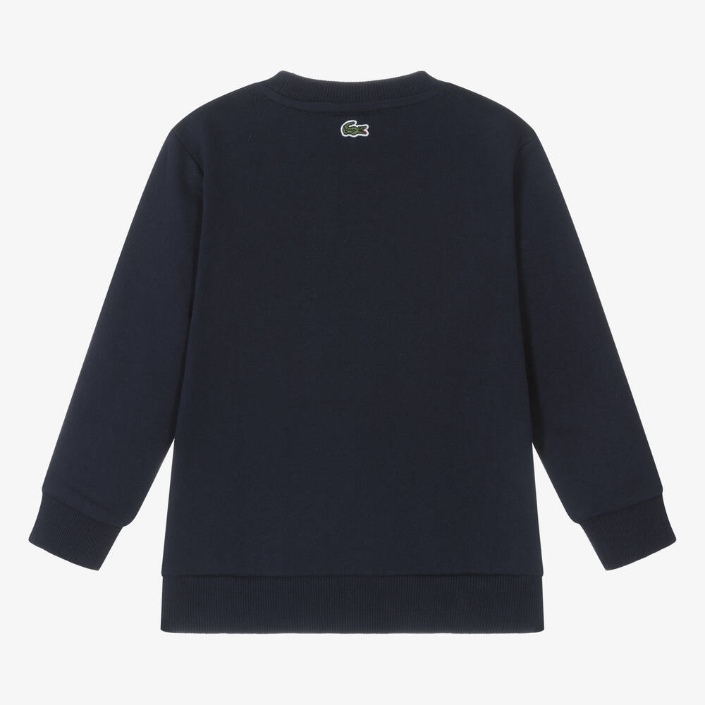 Lacoste Navy Blue Cotton Jersey Sweatshirt Childrensalon Outlet