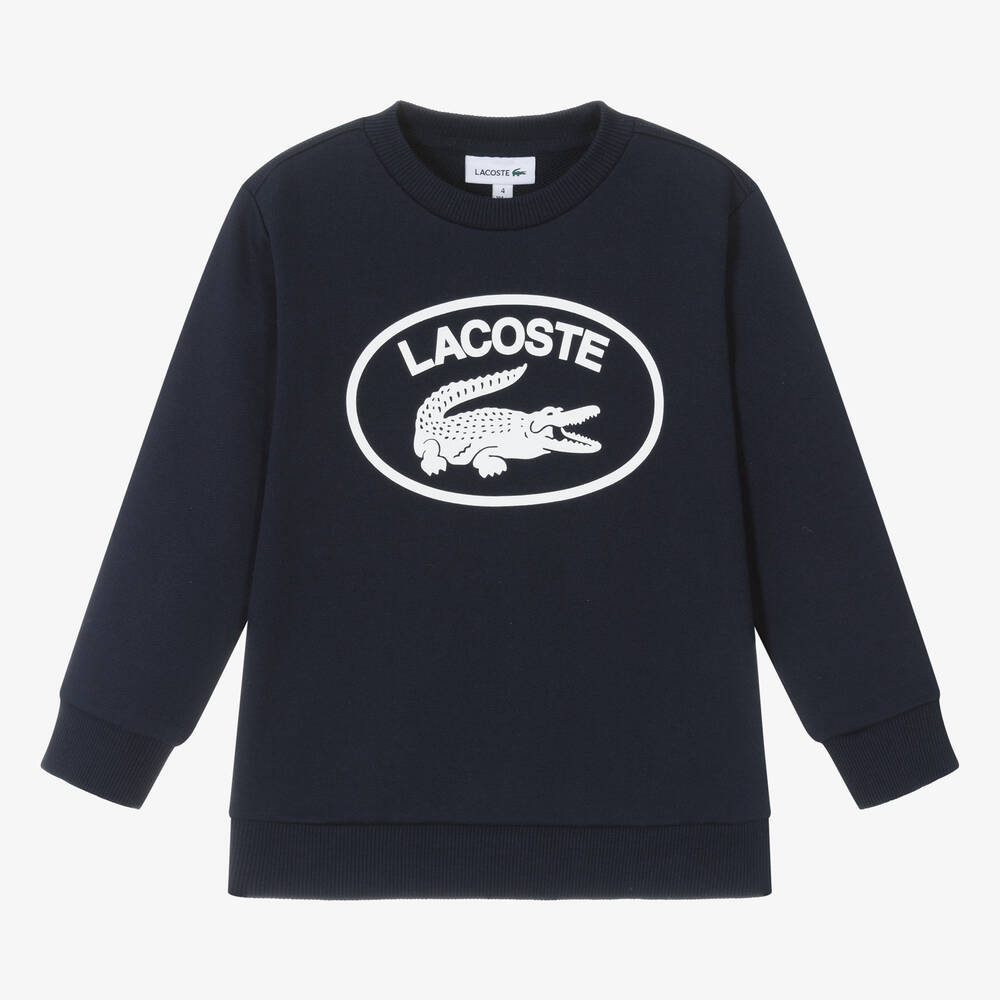 Lacoste - Navy Blue Cotton Jersey Sweatshirt | Childrensalon