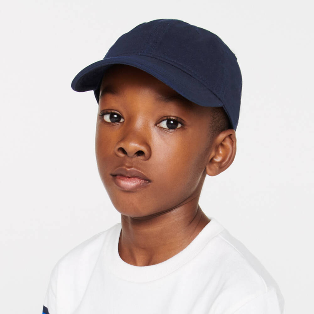Lacoste-Navy Blue Cotton Twill Crocodile Cap | Childrensalon Outlet
