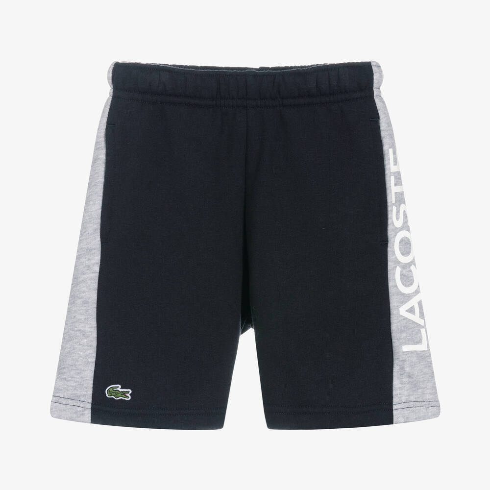 Lacoste - Gestreifte Shorts in Navyblau/Grau | Childrensalon