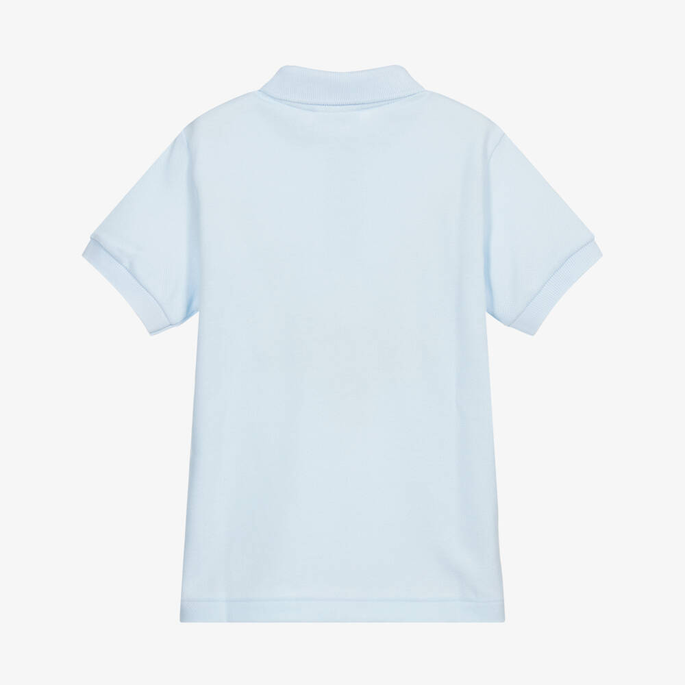 Lacoste-Pale Blue Cotton Crocodile Polo Shirt | Childrensalon Outlet
