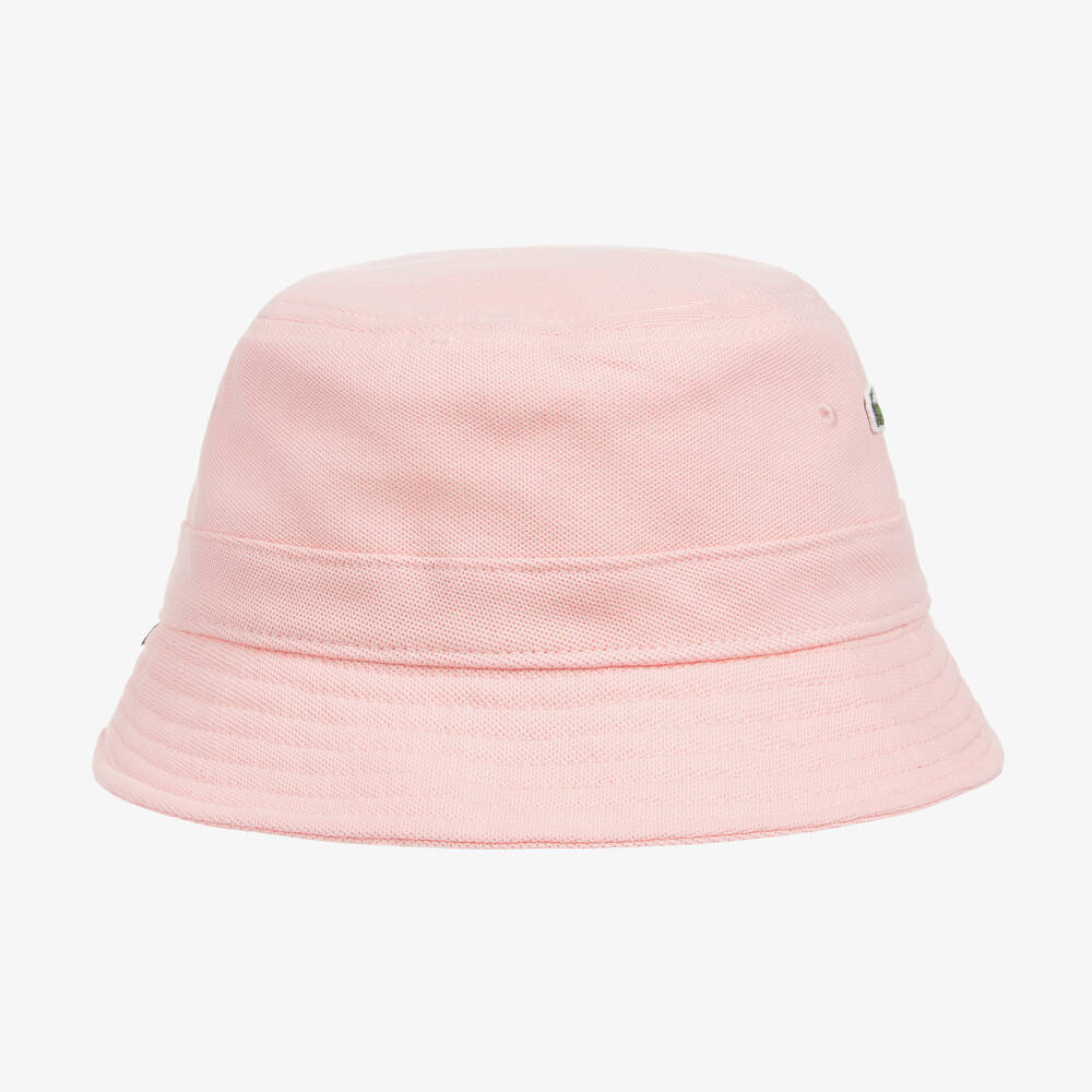 Lacoste-Pink Cotton Logo Bucket Hat | Childrensalon Outlet