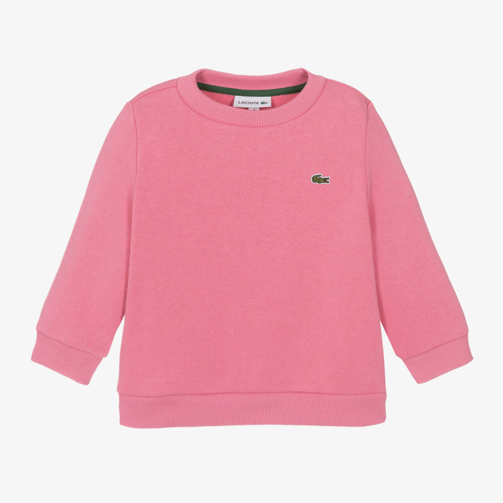 Lacoste-سويت شيرت قطني وردي دافئ | Childrensalon Outlet